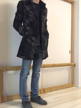 「COMME CA ISM（コムサイズム）のアイテム（ダウンジャケット/コート）」を使った、tanaさん（メンズ・180cm）の春コーディネート