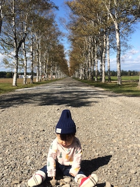 「北海道」｜「しまむら（シマムラ）のアイテム」を使った、mamemariさん（キッズ・70cm）の秋コーディネート