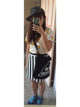 「stripes」｜「アイテム（キャップ）」を使った、Carynさん（レディース・157cm）の秋コーディネート