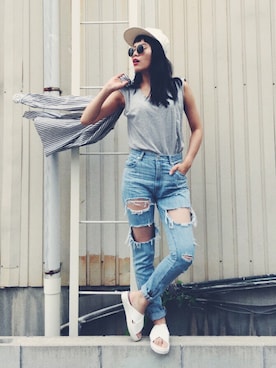 T Λ Eさん（レディース・158cm）の夏コーディネート