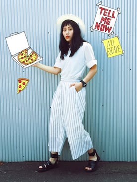 「H&M（エイチ・アンド・エム）のアイテム（サンダル）」を使った、T Λ Eさん（レディース・158cm）の夏コーディネート