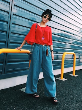 「H&M（エイチ・アンド・エム）のアイテム（サンダル）」を使った、T Λ Eさん（レディース・158cm）の夏コーディネート