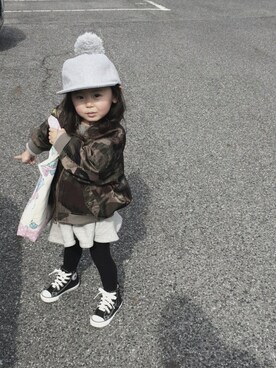 「about a LUCA（アバウト　ア　ルカ）のアイテム」を使った、Jo & Riaさん（キッズ・90cm）の冬コーディネート