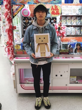 「茨城スナップ」｜「アイテム（デニムジャケット）」を使った、いっちゃんさん（メンズ・165cm）の春コーディネート