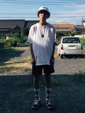 「茨城スナップ」｜「アイテム（帽子）」を使った、いっちゃんさん（メンズ・165cm）の夏コーディネート
