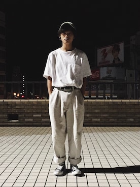 「茨城スナップ」｜「アイテム（帽子）」を使った、いっちゃんさん（メンズ・165cm）の夏コーディネート