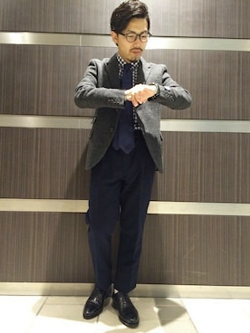 「タータンチェック」｜「アイテム（ジャケット/アウター）」を使った、ivory court　横浜店さん（メンズ・160cm）の冬コーディネート