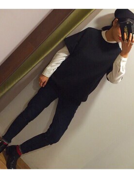「Scye（サイ）のアイテム（スウェット）」を使った、setsuno.inukaiさん（レディース・160cm）の秋コーディネート