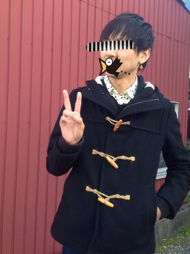 「アイテム（ピアス（片耳用）、ブルー系）」を使った、あつーしさん（メンズ・176cm）の冬コーディネート