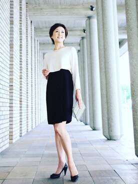 「Diagram（ダイアグラム）のアイテム（ワンピース/ドレス）」を使った、Ｌエルさん（レディース・162cm）の秋コーディネート