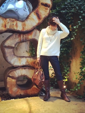 「MINIMUM（ミニマム）のアイテム（ハンドバッグ）」を使った、Ｌエルさん（レディース・162cm）の冬コーディネート