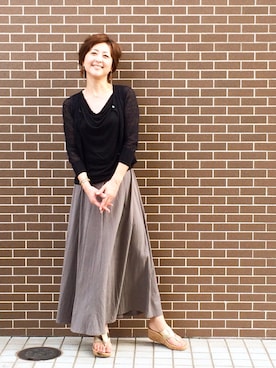 「大人リラックス」｜Ｌエルさん（レディース・162cm）の夏コーディネート