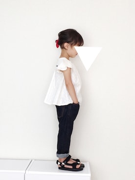 「BREEZE（ブリーズ）のアイテム（チュニック）」を使った、シオリさん（キッズ・100cm）の夏コーディネート