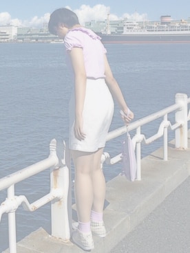 「milklim（milklim）のアイテム（Tシャツ/カットソー）」を使った、ennuiさん（レディース・170cm）の夏コーディネート