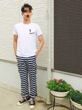 「RING JACKET（リングジャケット）のアイテム（パンツ）」を使った、ケンさん（メンズ・179cm）の夏コーディネート