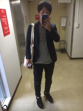 「417 EDIFICE（フォーワンセブンエディフィス）のアイテム（セットアップ）」を使った、大翼さん（メンズ・175cm）の秋コーディネート