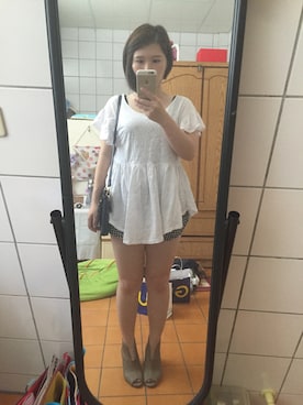 「PAZZO（パッゾ）のアイテム（トップス、ホワイト系）」を使った、harperさん（レディース）の夏コーディネート