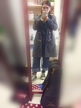 「Oliviaのアイテム（ジャケット/アウター、グレー系）」を使った、harperさん（レディース）の冬コーディネート