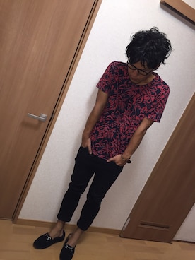 「花柄 トップス」｜ストック283さん（メンズ・177cm）の秋コーディネート