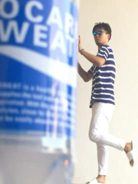 「ポカリコーデバトン」｜「アイテム（その他）」を使った、ストック283さん（メンズ・177cm）の夏コーディネート