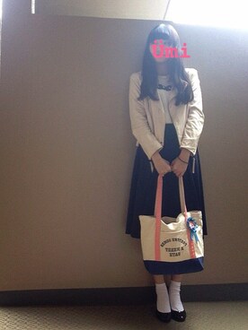 「dazzlin（ダズリン）のアイテム（ライダースジャケット）」を使った、ümiさん（レディース・159cm）の春コーディネート