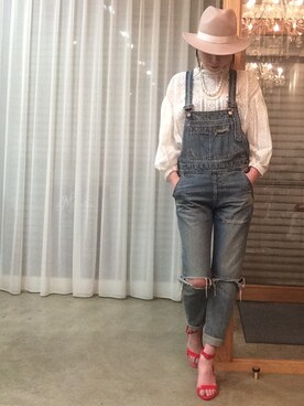 「ウェッジソール」｜「アイテム（サロペット/オーバーオール）」を使った、ga625さん（レディース・161cm）の春コーディネート