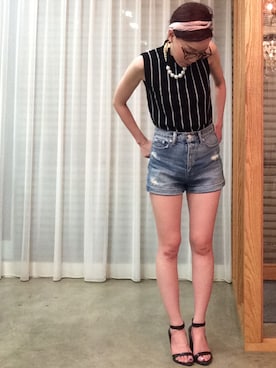 「AZUL ENCANTO（アズールエンカント）のアイテム（ピアス（両耳用））」を使った、ga625さん（レディース・161cm）の夏コーディネート
