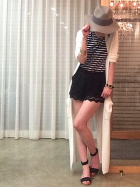 「AZUL ENCANTO（アズールエンカント）のアイテム（ピアス（両耳用））」を使った、ga625さん（レディース・161cm）の夏コーディネート