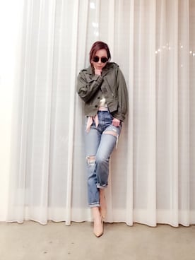 「flower（フラワー）のアイテム（ブルゾン）」を使った、ga625さん（レディース・161cm）の冬コーディネート