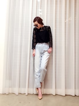 「マムジーンズ」｜ga625さん（レディース・161cm）の春コーディネート