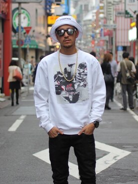 「kicks」｜「アイテム（スウェット）」を使った、Kazhiko Umetaさん（メンズ・174cm）の冬コーディネート