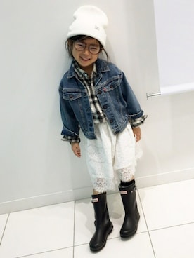 「アイテム（スカート）」を使った、moa&ashuさん（キッズ・120cm）の春コーディネート
