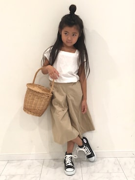 「A part by（アパートバイ）のアイテム」を使った、moa&ashuさん（キッズ・120cm）の夏コーディネート
