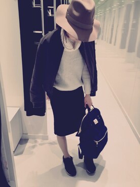 「NICE CLAUP（ナイスクラップ）のアイテム（その他アウター）」を使った、t-mamaさん（レディース・158cm）の冬コーディネート