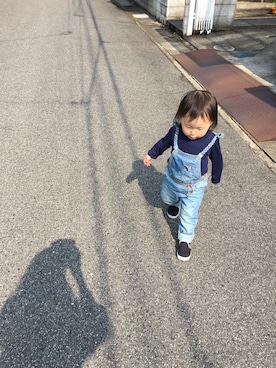「さんぽ」｜「アイテム（オールインワン・サロペット）」を使った、t-mamaさん（レディース・158cm）の春コーディネート