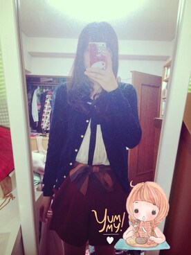 「MINIMUM（ミニマム）のアイテム（カーディガン/ボレロ、ブルー系）」を使った、tanaさん（レディース・160cm）の春コーディネート