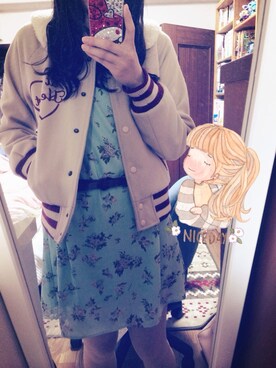 「MINIMUM（ミニマム）のアイテム（ワンピース、ブルー系）」を使った、tanaさん（レディース・160cm）の春コーディネート