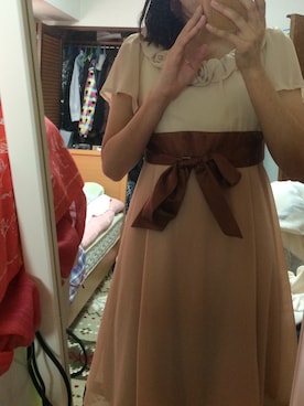 「不明のアイテム（ドレス、ピンク系）」を使った、tanaさん（レディース・160cm）の秋コーディネート