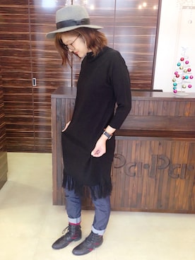 「グレーハット」｜PaPaDoo_matsumotoさん（レディース・170cm）の秋コーディネート