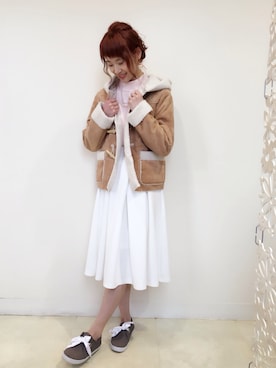 「OOPS（ウップス）のアイテム（シューズ）」を使った、PaPaDoo_matsumotoさん（レディース・153cm）の冬コーディネート