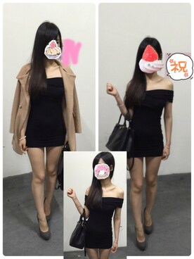 「PRADA（プラダ）のアイテム（トートバッグ、ブラック系）」を使った、維維さん（レディース・165cm）の冬コーディネート