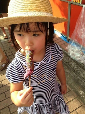 「axes femme（アクシーズファム）のアイテム（ワンピース/ドレス）」を使った、みさっくまさん（キッズ・120cm）の夏コーディネート