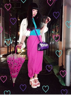 「WC（ダブル シー）のアイテム（デニムジャケット）」を使った、AIBA RUNAさん（レディース・162cm）の秋コーディネート