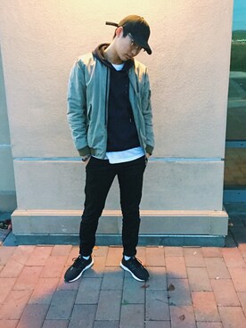 「cotton on（コットンオン）のアイテム（ジャケット/アウター）」を使った、Jaeさん（メンズ・180cm）の冬コーディネート