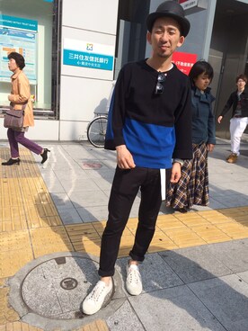 「Yves Saint Laurent（イヴサンローラン）のアイテム（スニーカー）」を使った、ricchimanさん（メンズ・172cm）の春コーディネート