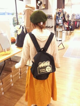 「がまぐちばっく（ショルダーバッグ、オレンジ系）」を使った、おに子さんさん（レディース・158cm）の夏コーディネート