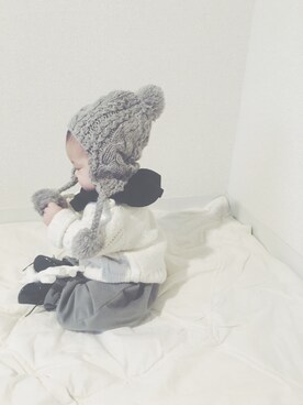「babygap」｜「アイテム（アクセサリー）」を使った、SaYaさん（キッズ・70cm）の冬コーディネート