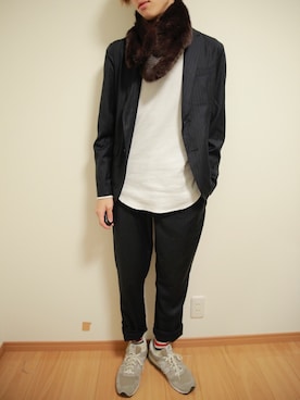 「ラビットファー」｜キヨタカサクマさん（メンズ・175cm）の秋コーディネート