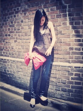 「TABITA（タビタ）のアイテム」を使った、HAL さん（レディース・155cm）の春コーディネート