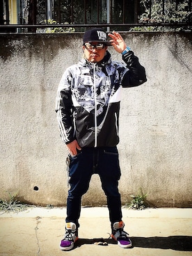 「STYLE」｜「アイテム（ナイロンジャケット）」を使った、kAzuKiさん（メンズ・169cm）の春コーディネート